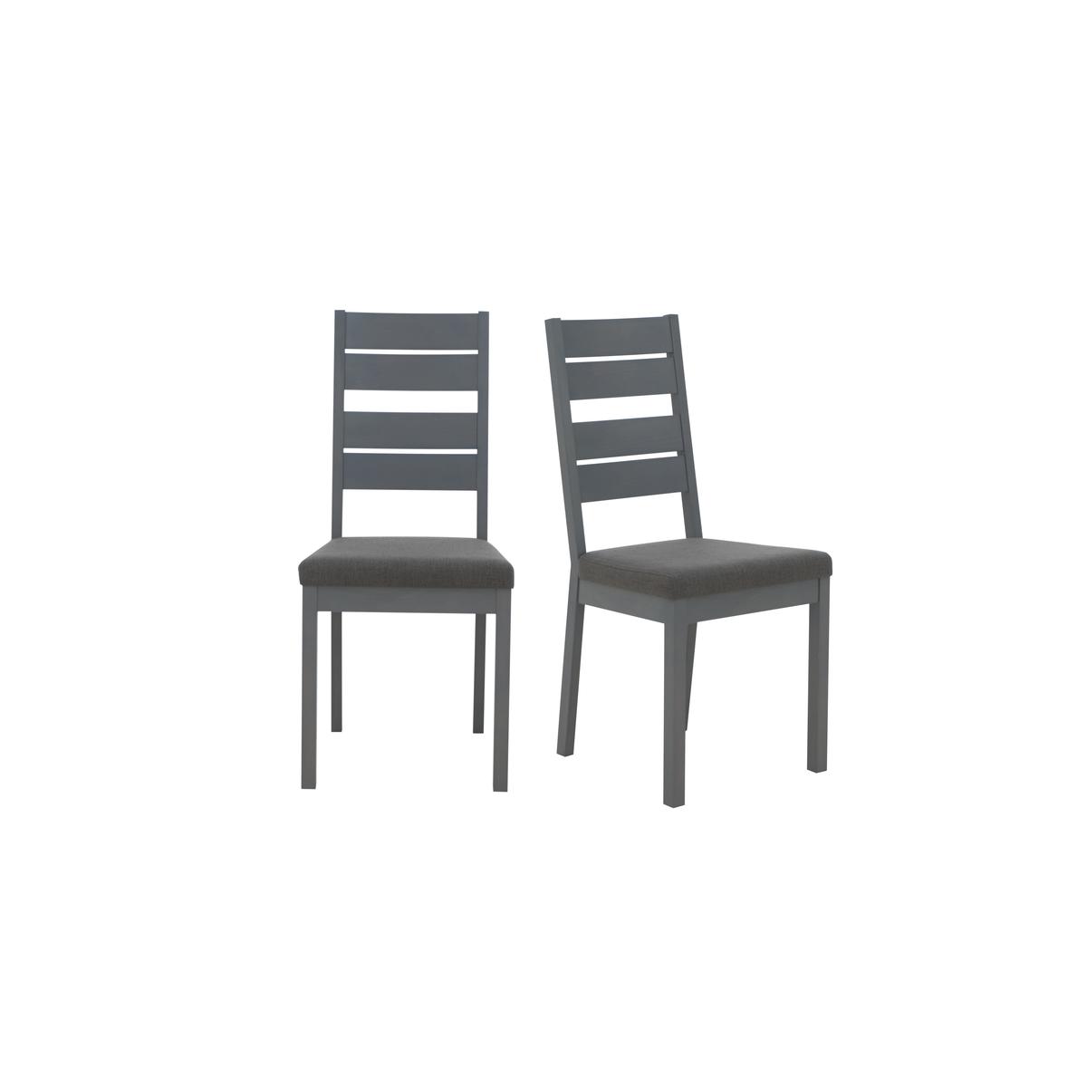 Cayenne Pair of Slatted Back Dining Chairs - Grey – image 4