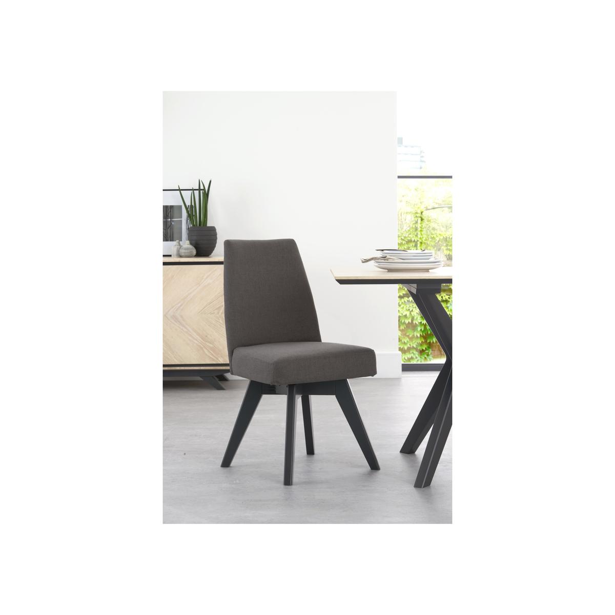 Velodrome Pair of Swivel Upholstered Fabric Chairs - Grey – image 3