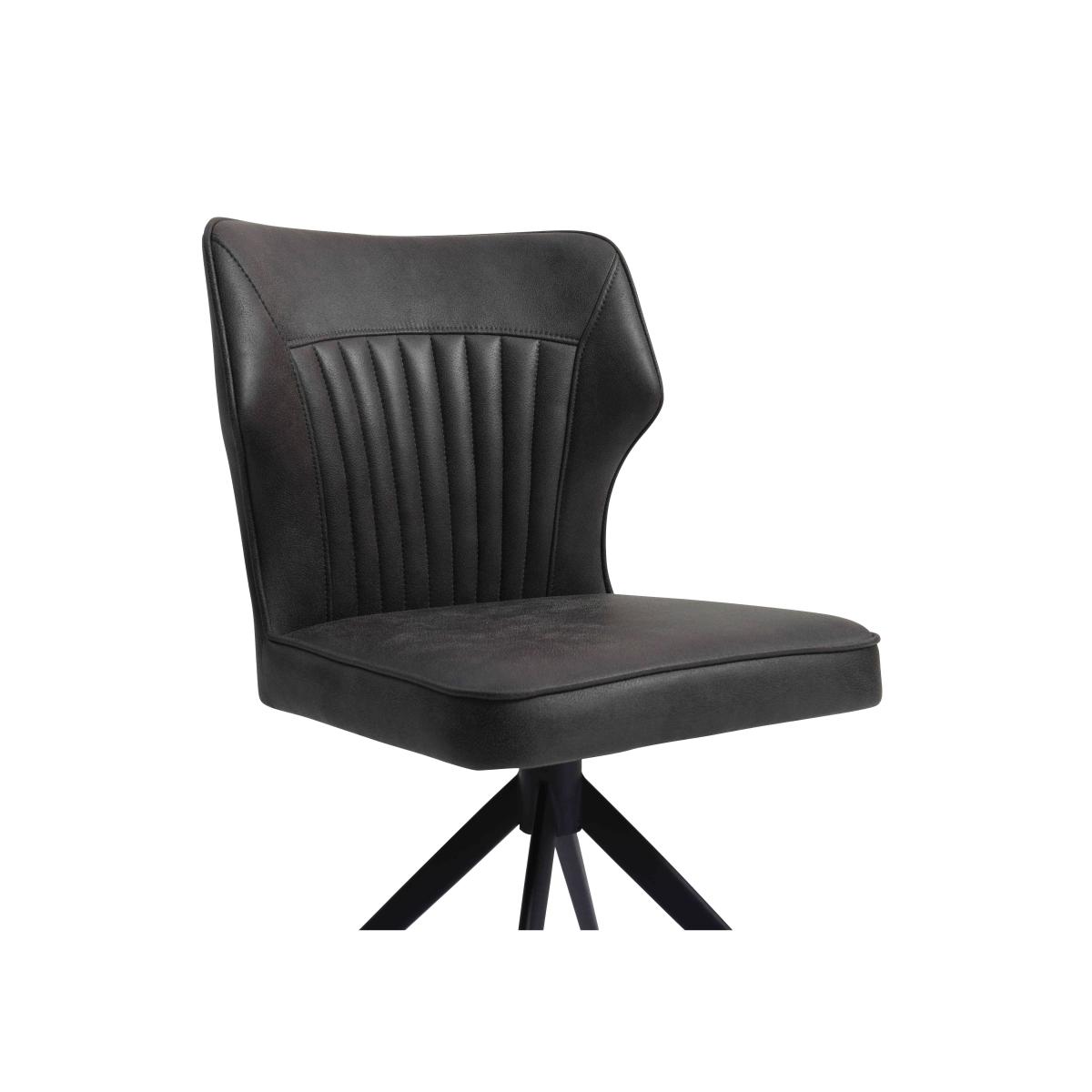 Aydin Pair of Swivel Dining Chairs - Dark Grey – image 2