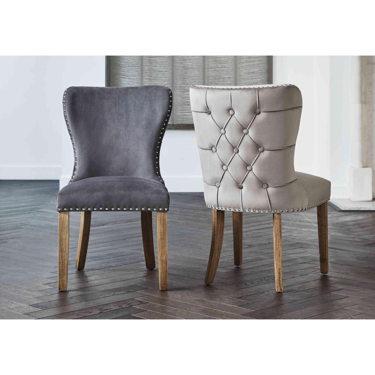 Chennai Pair of Luxe Dining Chairs - Taupe – image 2