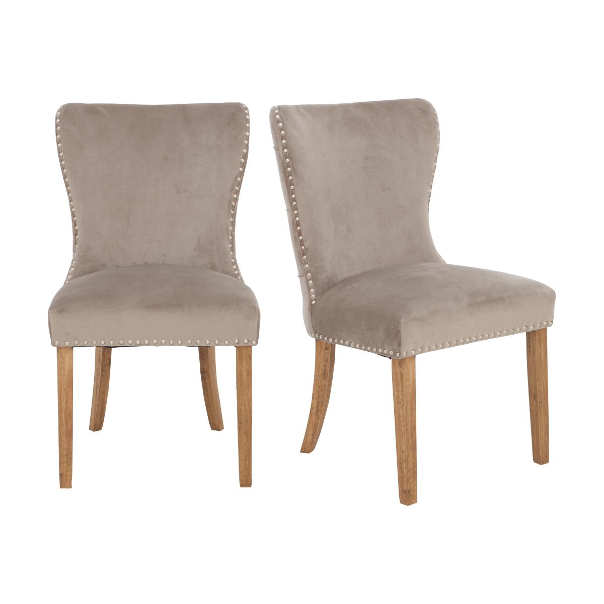 Chennai Pair of Luxe Dining Chairs - Taupe – image 1
