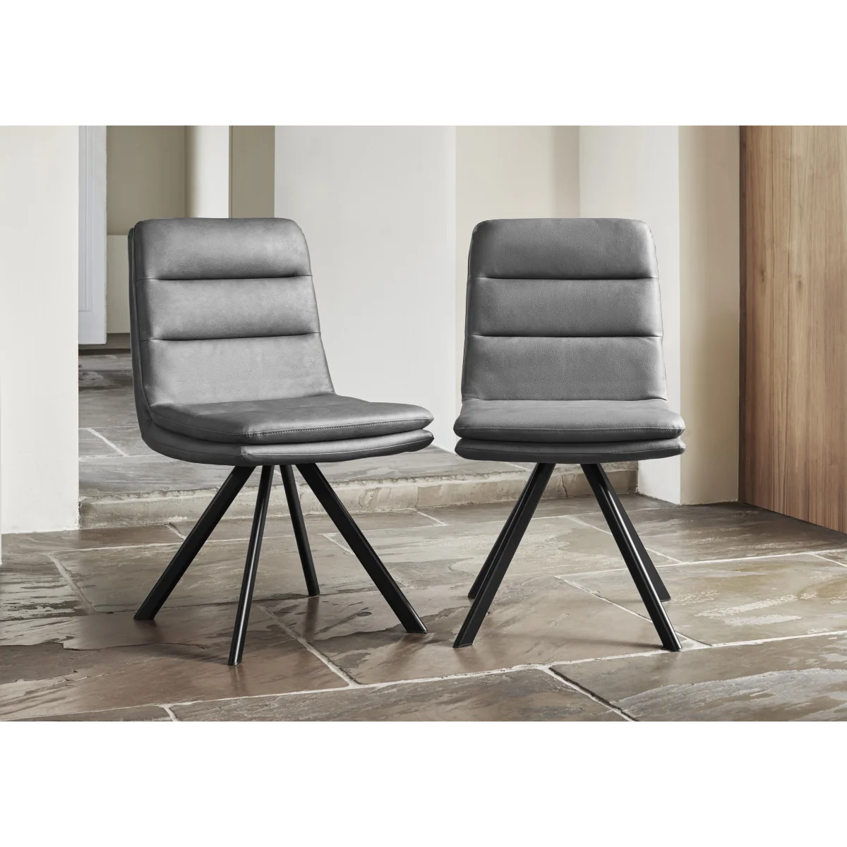 Njord Faux Leather Swivel Dining Chair - Tan – image 2