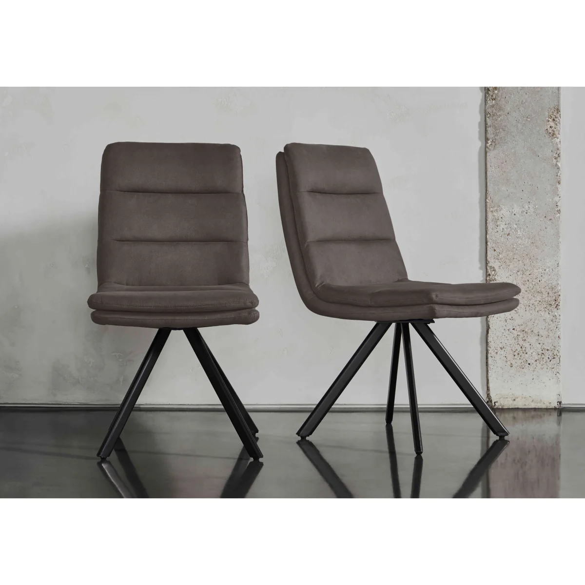 Njord Fabric Swivel Dining Chair - Anthracite – image 2