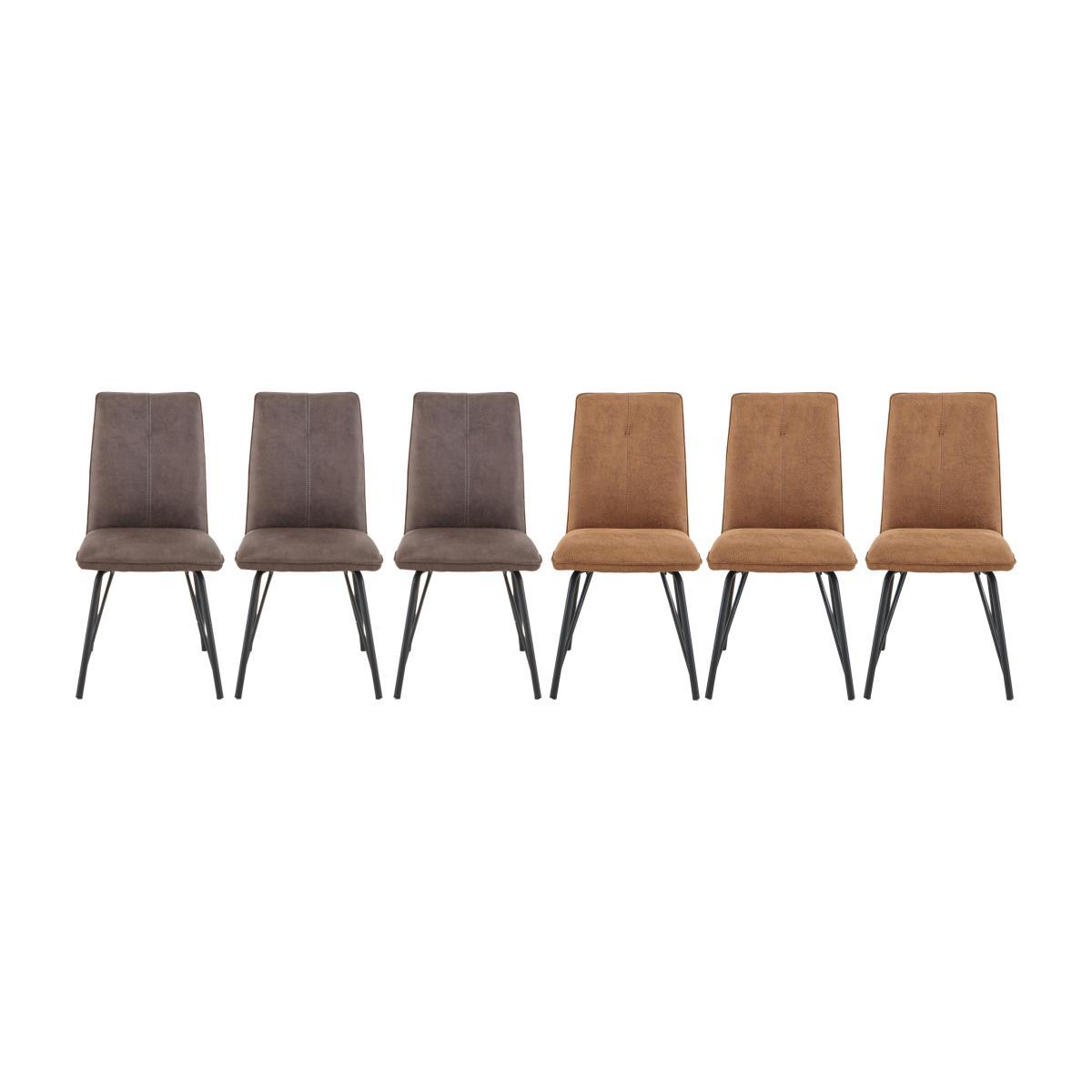 Habufa - Austin Set of 6 Dining Chairs - Brown – image 1