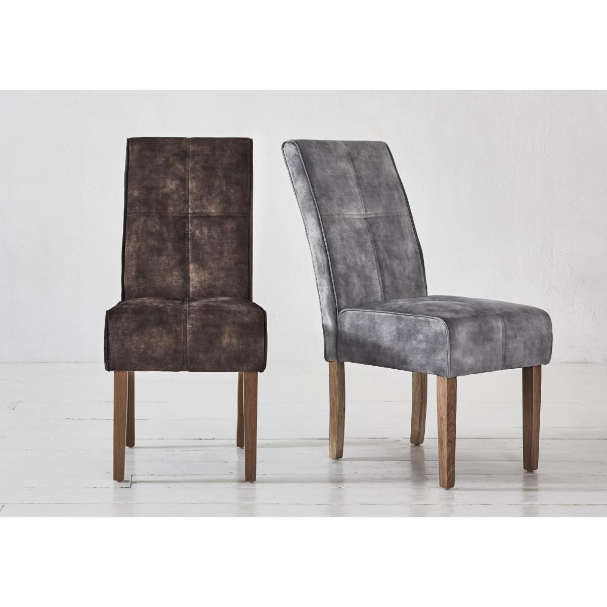Furnitureland - California Pair of Velvet Fabric Dining Chairs – image 2