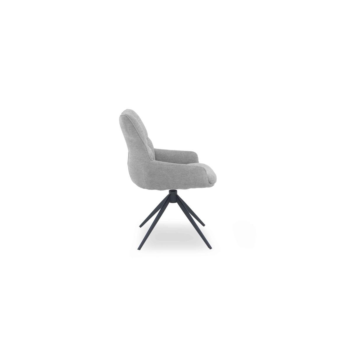Kiara Pair of Fabric Swivel Dining Chairs – image 8
