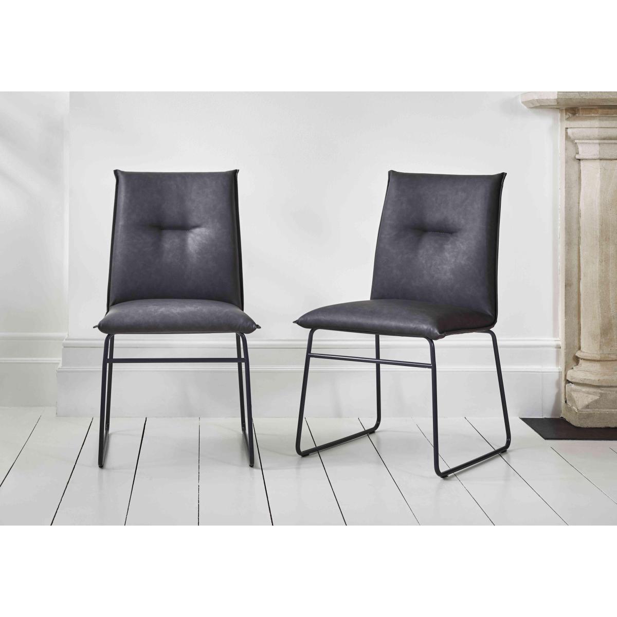 Connubia by Calligaris - Maya Ski Leg Faux Leather Dining Chair with Matt Grey Legs – image 2