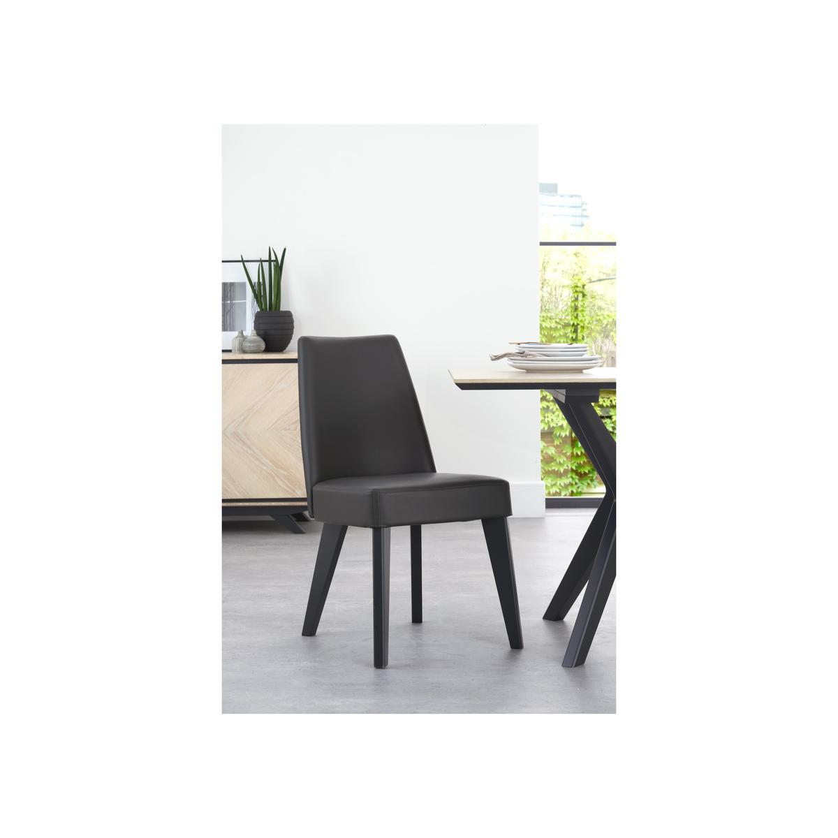 Velodrome Pair of Fixed Faux Leather Chairs - Grey – image 3