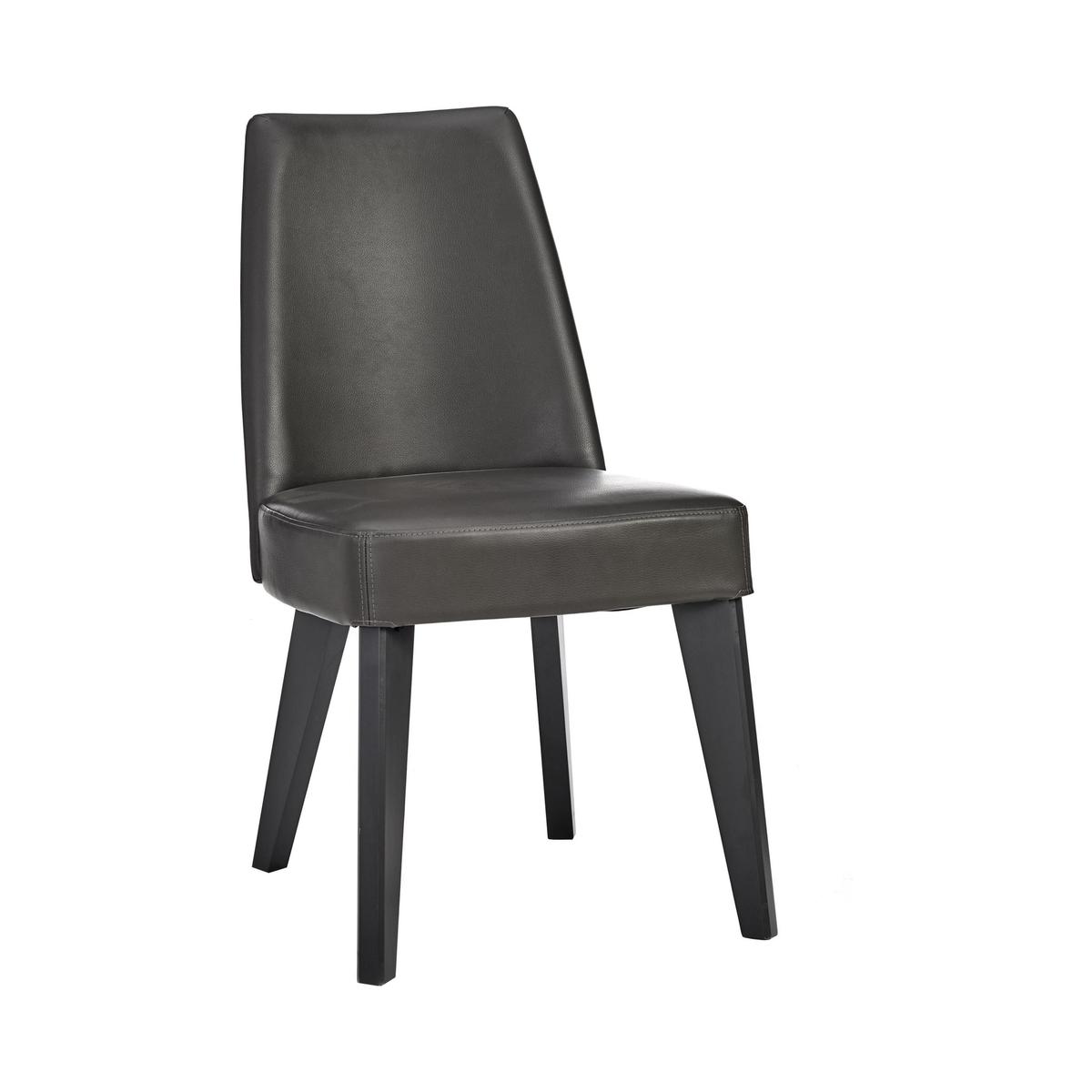 Velodrome Pair of Fixed Faux Leather Chairs - Grey – image 1