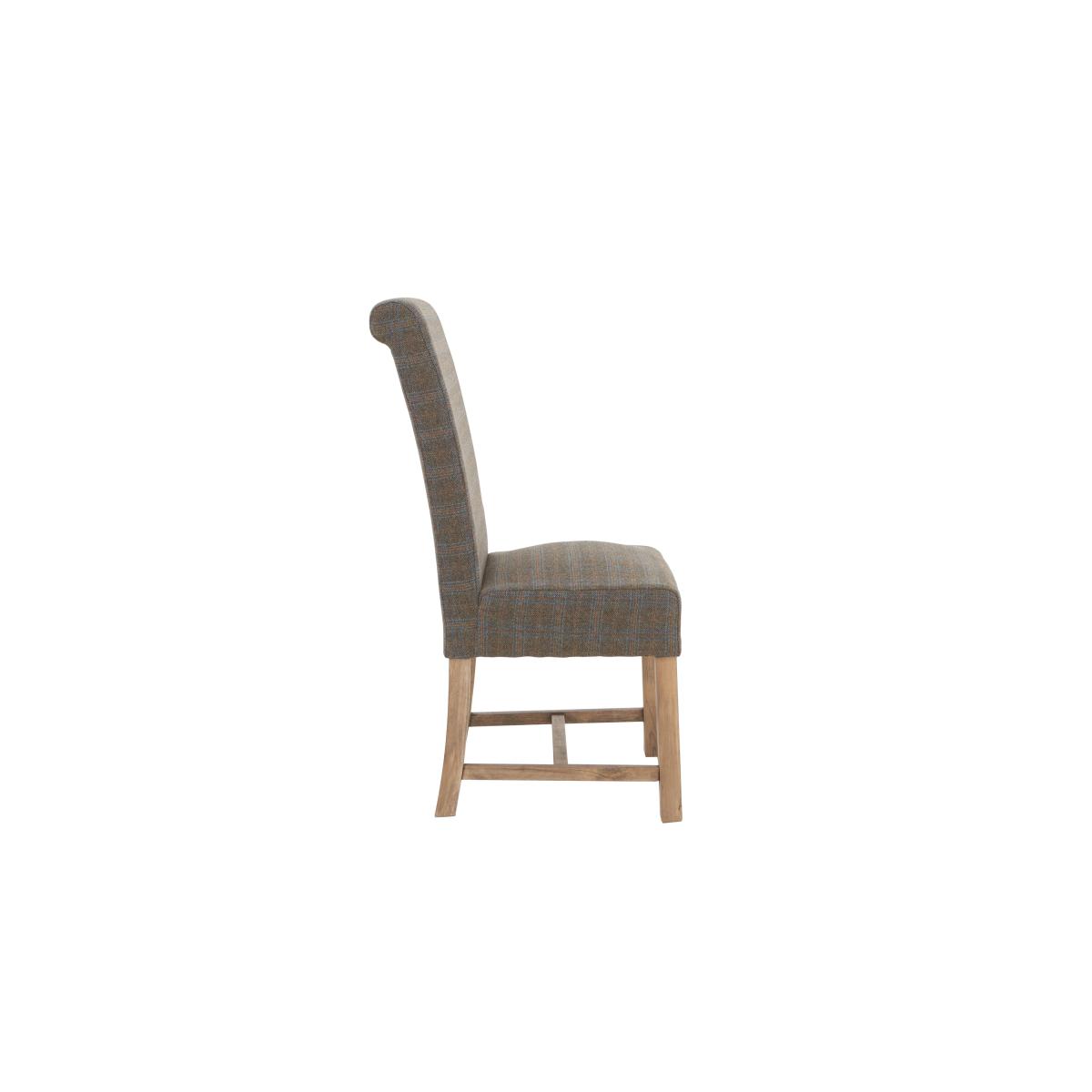 Hewitt Pair of Upholstered Dining Chair - Grey Check Wool – image 6