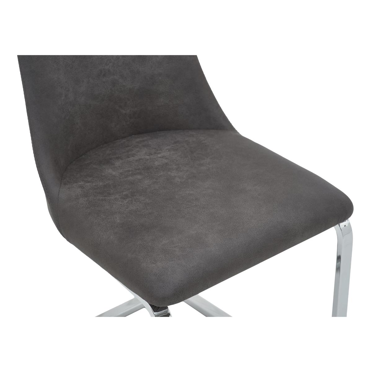 Nevada Pair of Faux Leather Dining Chairs - Grey – image 5