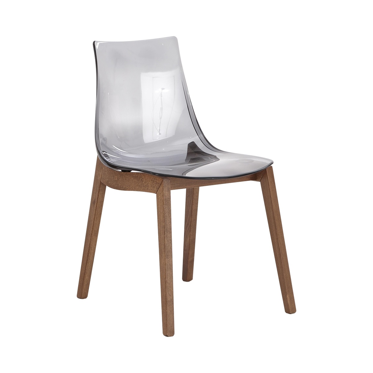 Calligaris - Mikado Pair of Smoke Grey Acrylic Dining Chairs - Grey – image 1