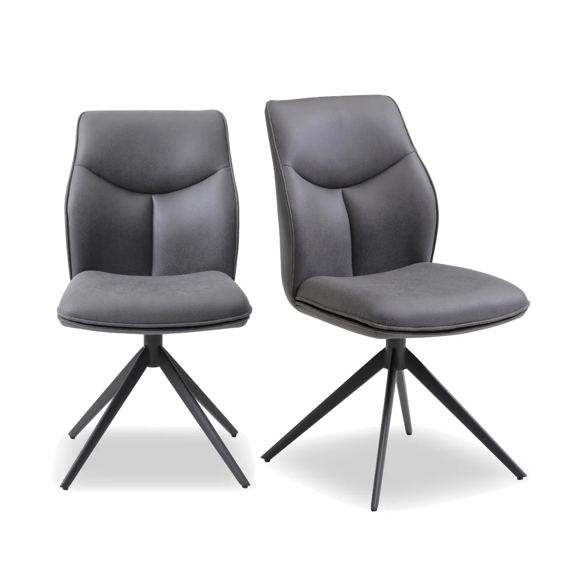 Bastille Pair of Faux Leather Swivel Dining Chairs – image 1