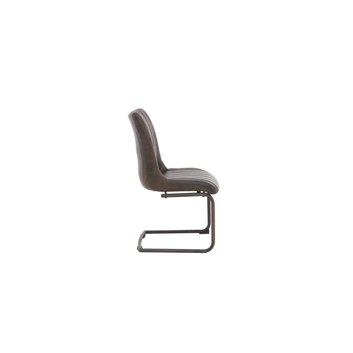 Dee Cantilever Leather Dining Chair - Grey – image 7