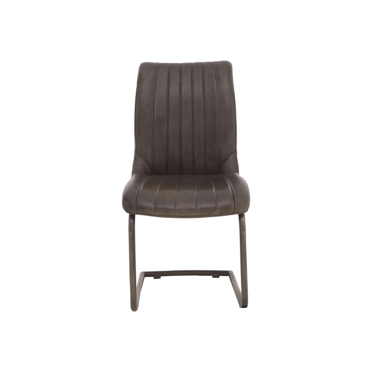 Dee Cantilever Leather Dining Chair - Grey – image 1