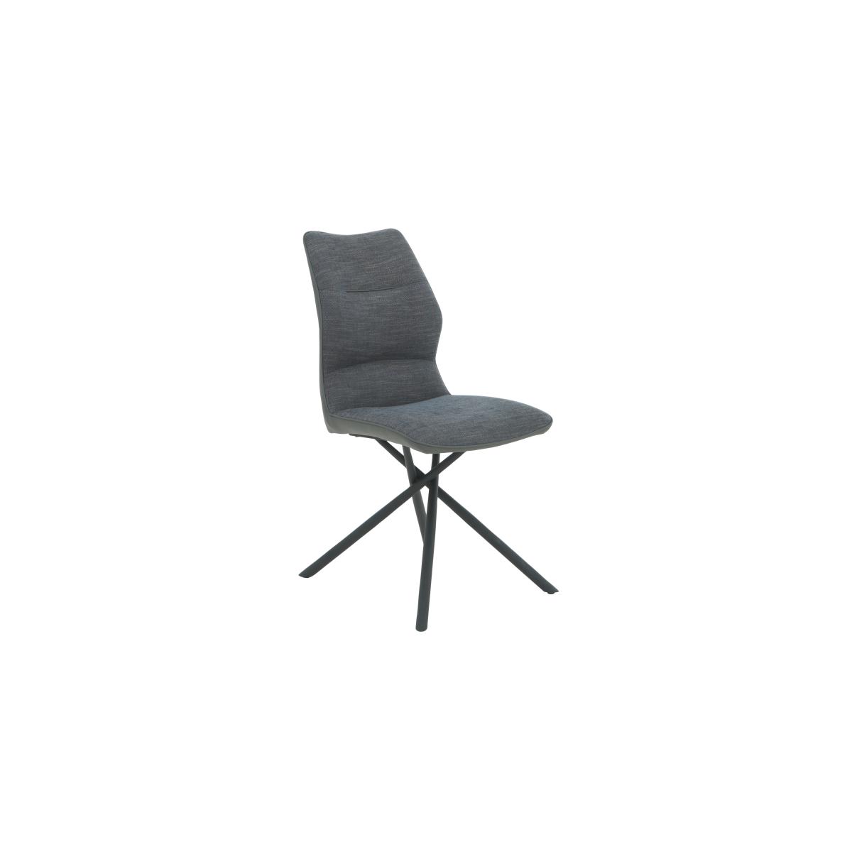 Zeppelin Pair of Grey Fabric Side Dining Chairs – image 6