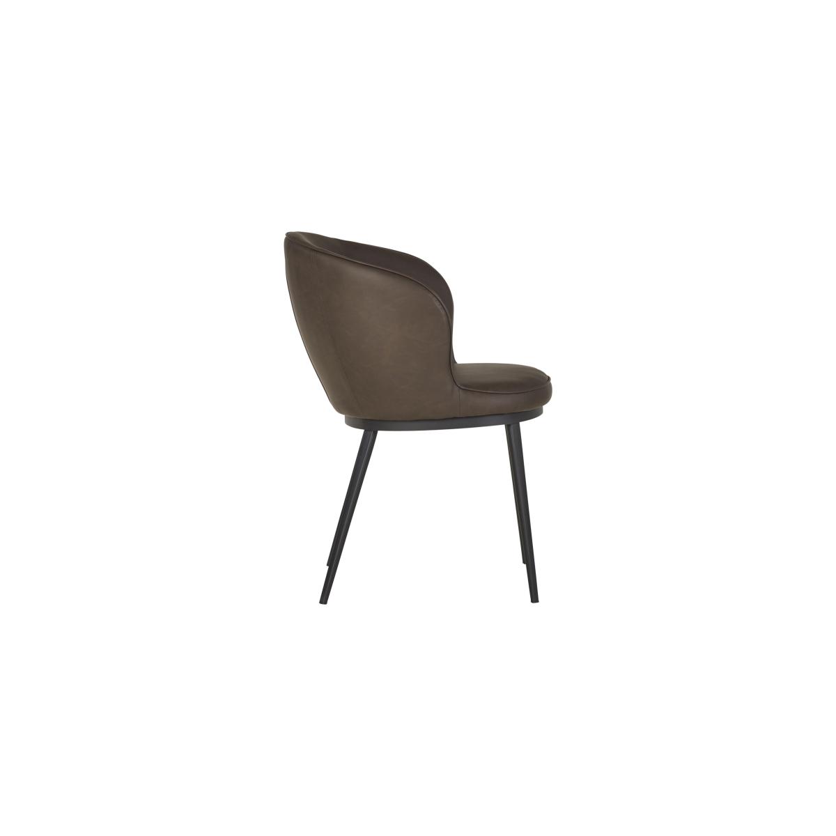 Hela Pair of Faux Leather Curved Dining Chairs with Metal Legs – image 4