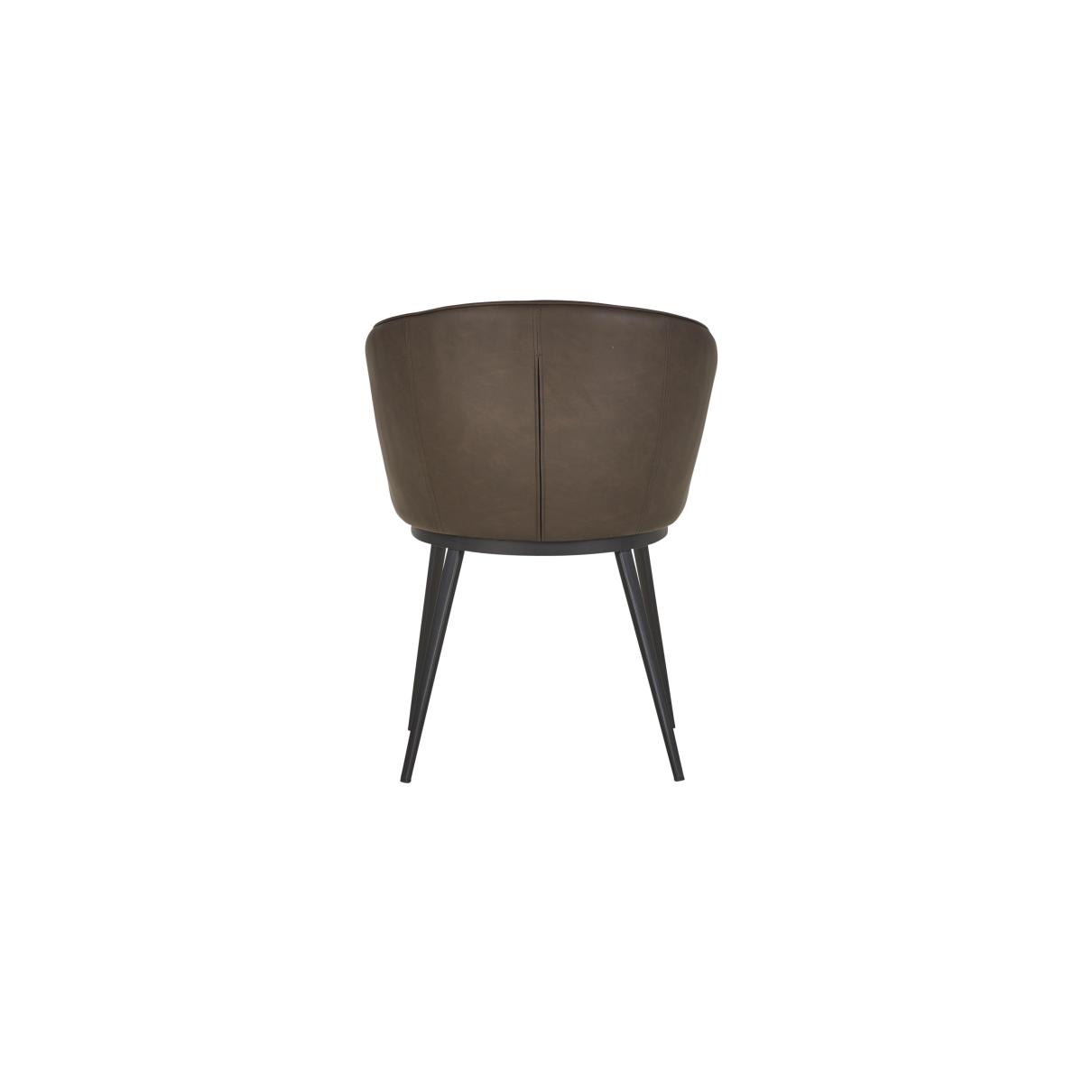Hela Pair of Faux Leather Curved Dining Chairs with Metal Legs – image 5