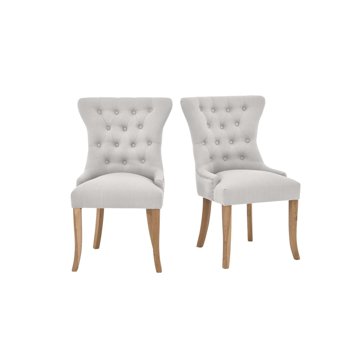 Padstow Pair of Almond Button Back Chairs - Grey – image 2