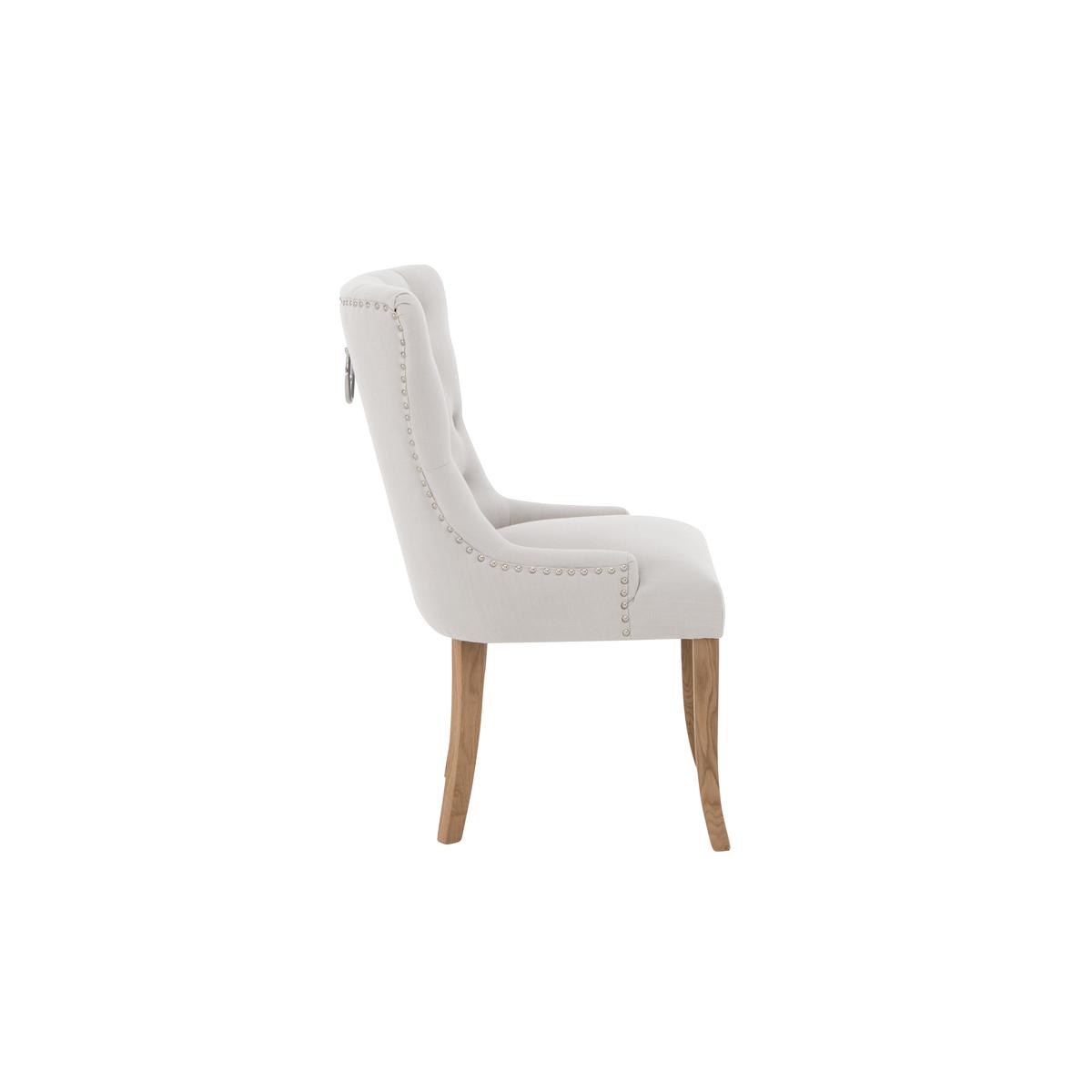Padstow Pair of Almond Button Back Chairs - Grey – image 4