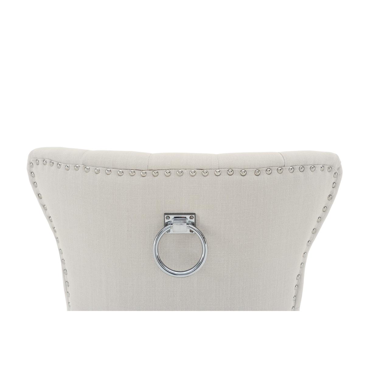 Padstow Pair of Almond Button Back Chairs - Grey – image 8