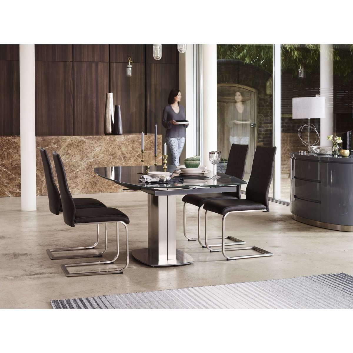 Flow Pair of Grey Faux Leather Chairs – image 4