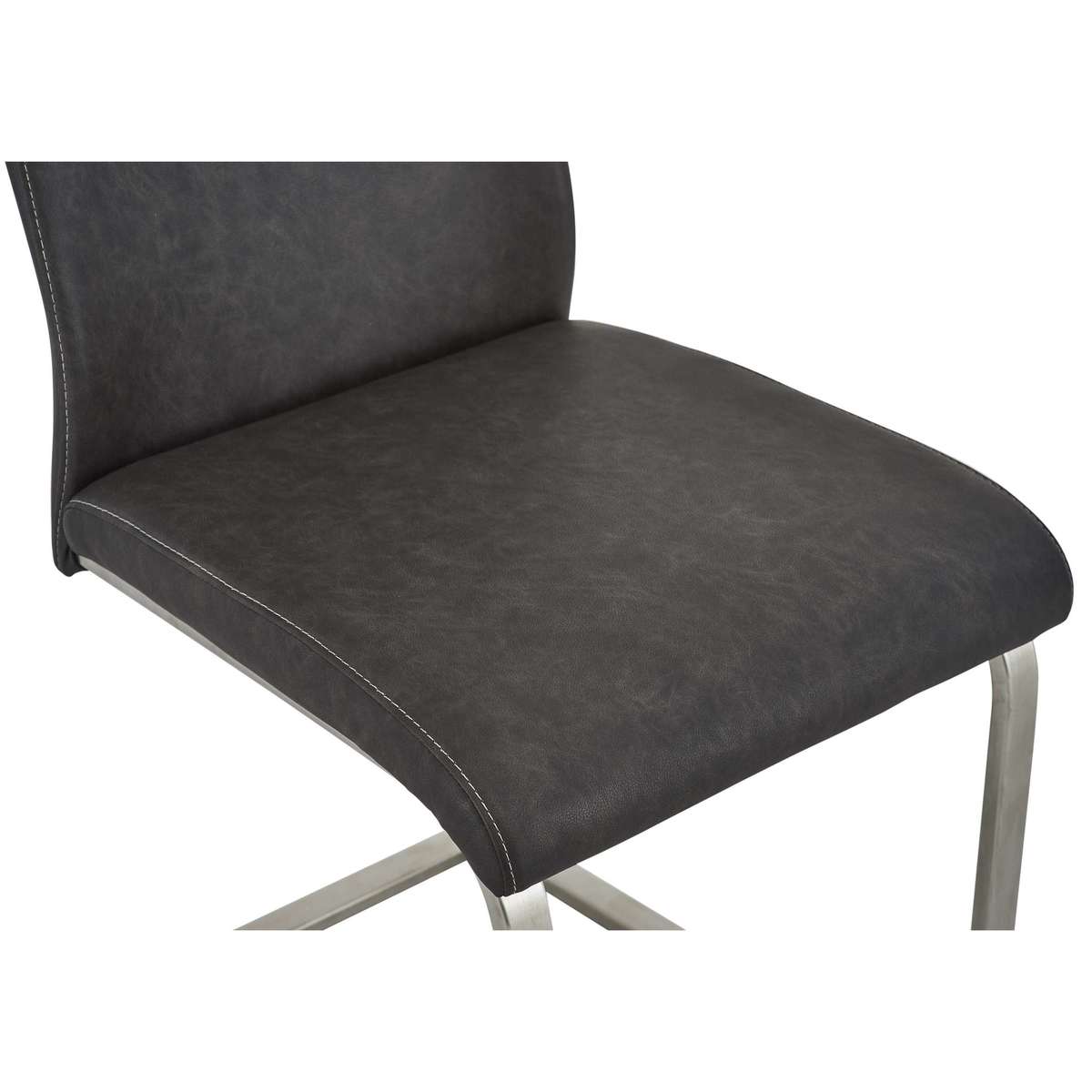 Flow Pair of Grey Faux Leather Chairs – image 6