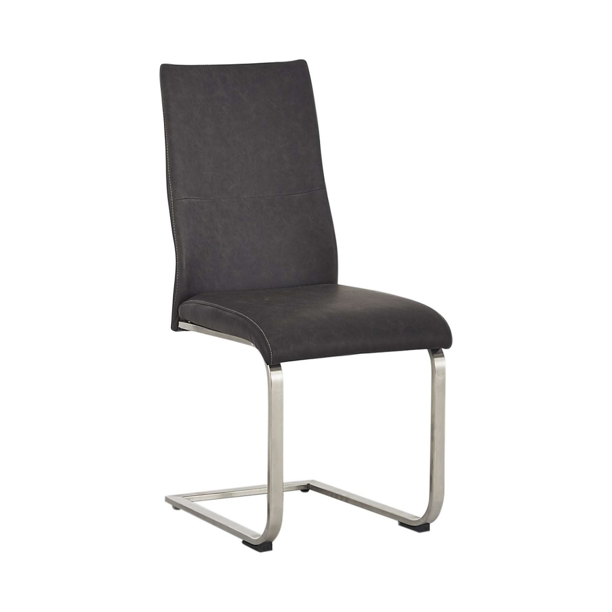 Flow Pair of Grey Faux Leather Chairs – image 1