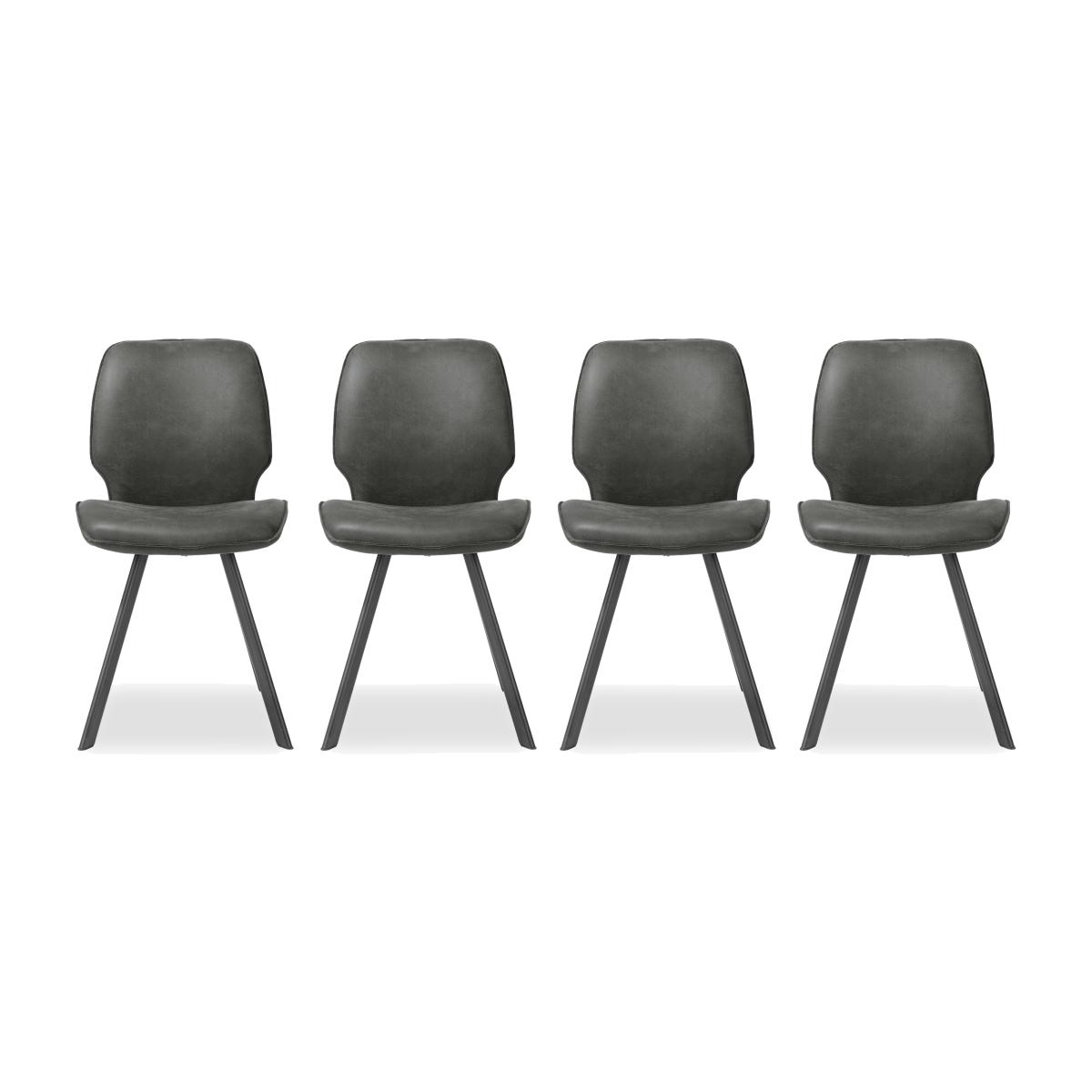 Habufa - Montreal Semmi Set of 4 Dining Chairs - Off Black – image 1