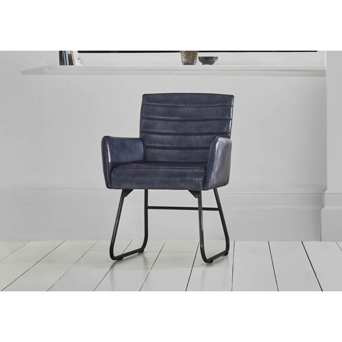 Sam Set of 4 Leather Dining Chairs - Grey – image 2