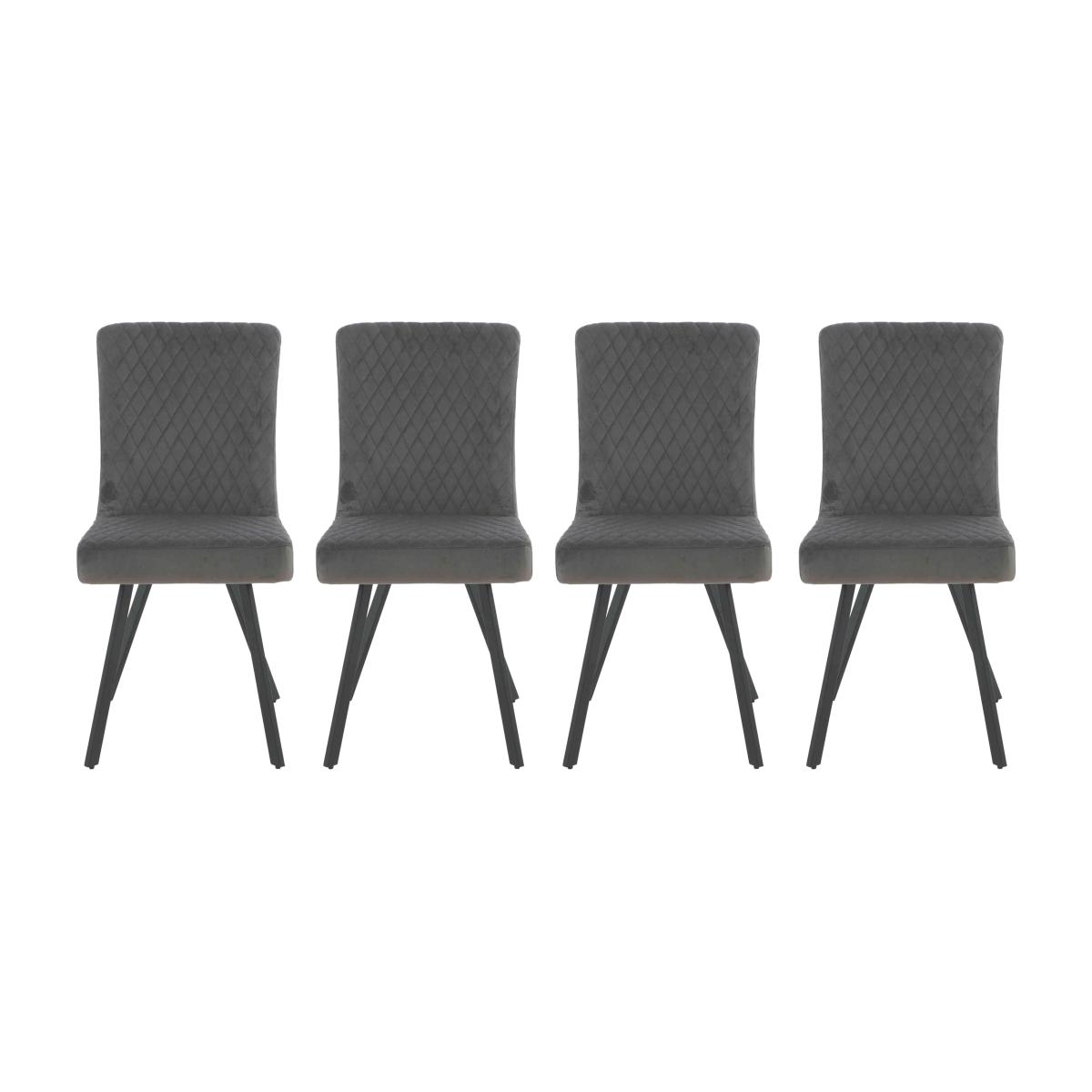 Mars Set of 4 Velvet Dining Chairs - Grey – image 1