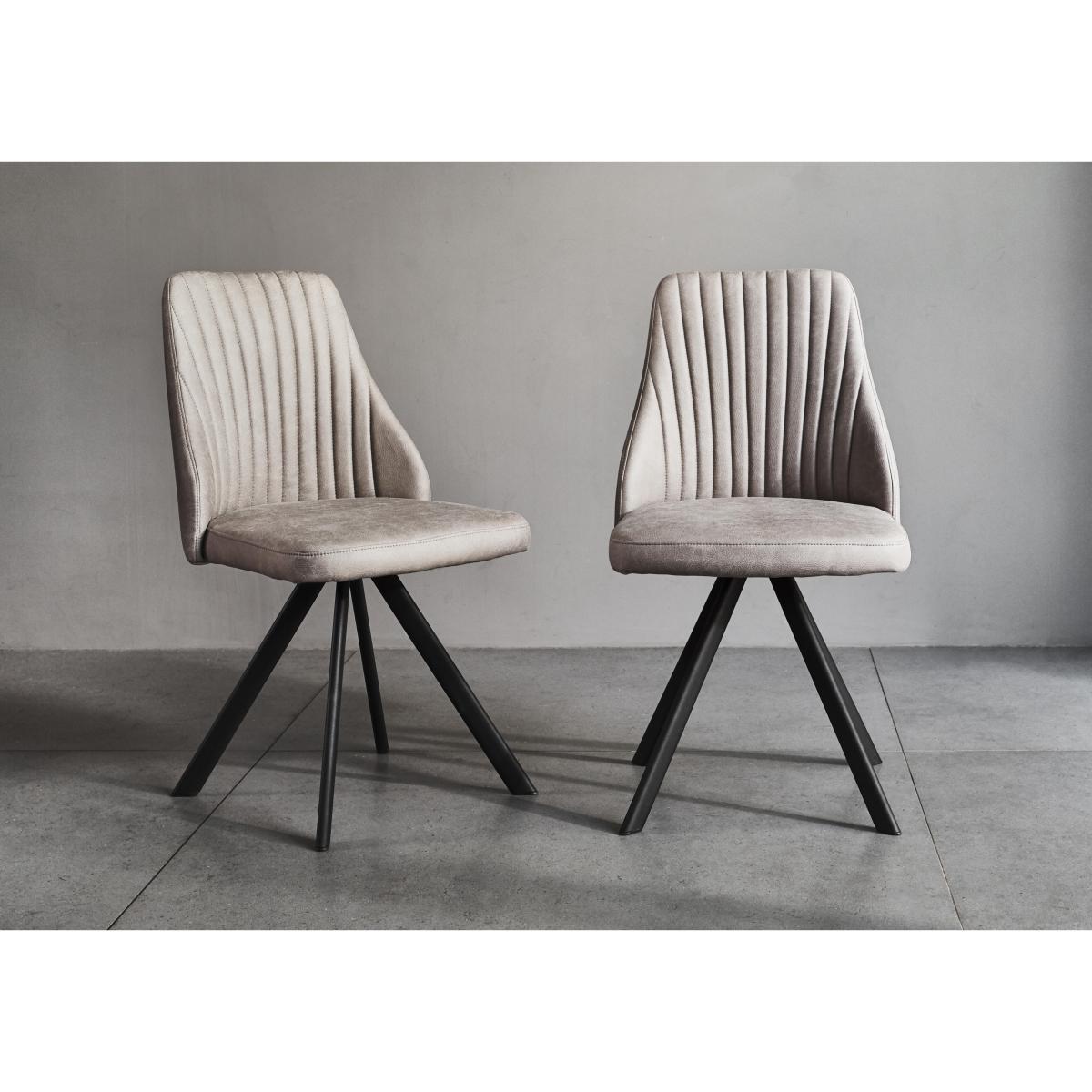Aquila Pair of Swivel Dining Chairs - Grey – image 2