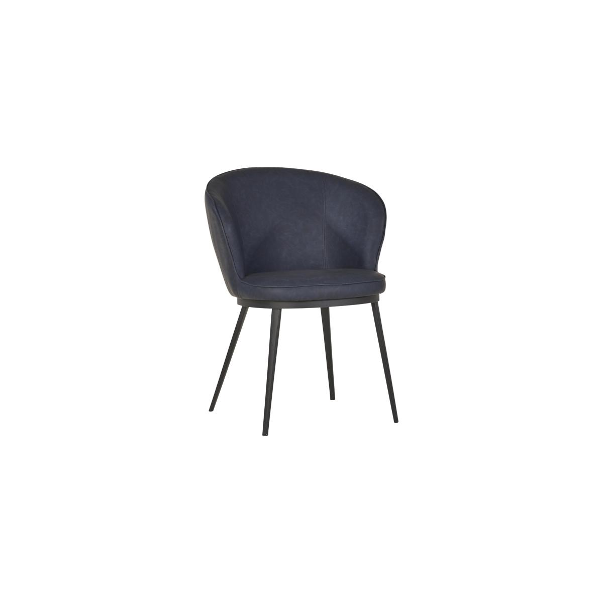 Hela Set of 4 Faux Leather Curved Dining Chairs with Metal Legs – image 3