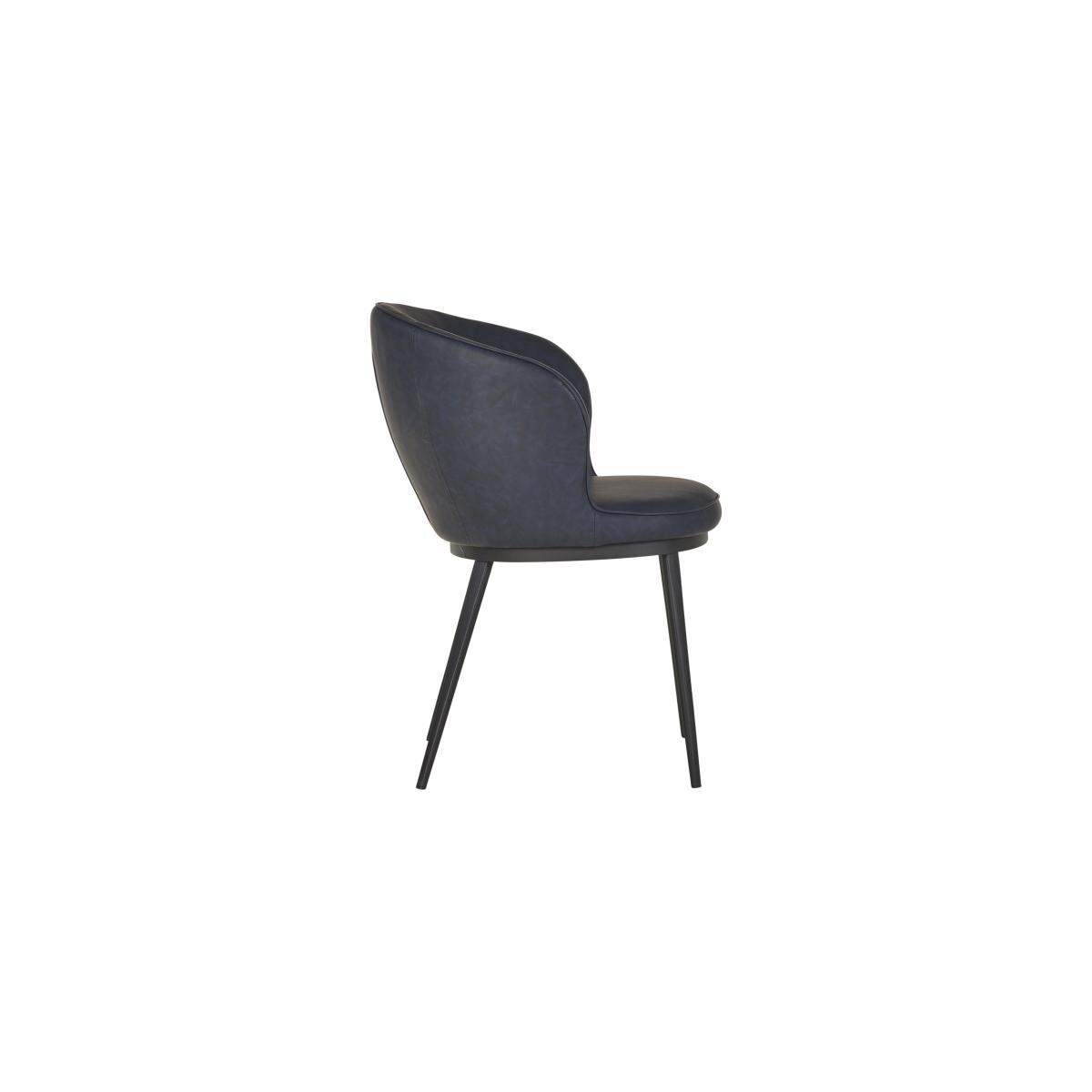 Hela Set of 4 Faux Leather Curved Dining Chairs with Metal Legs – image 4