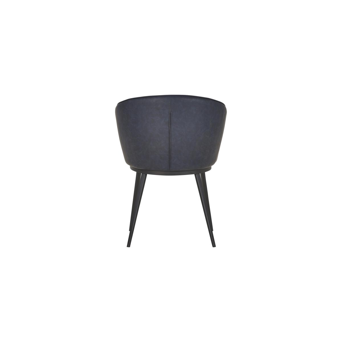 Hela Set of 4 Faux Leather Curved Dining Chairs with Metal Legs – image 5
