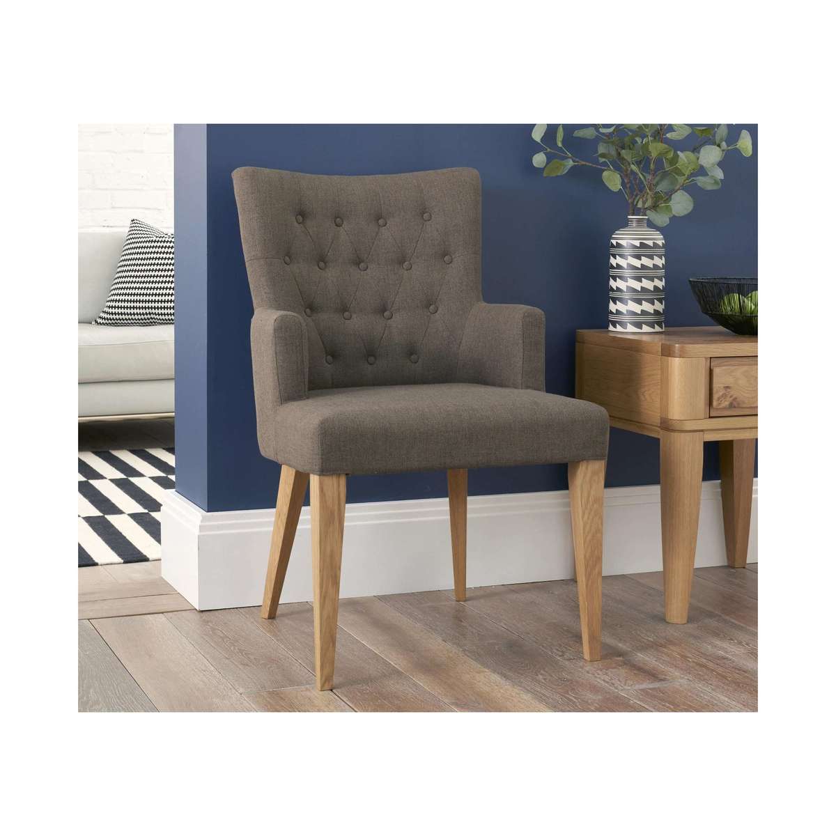 Dorset Pair of Fabric Dining Armchairs – image 4