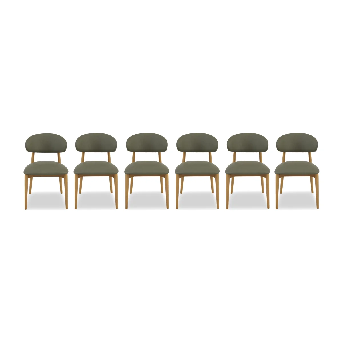 Riga Set of 6 Wooden Dining Chairs - Green – image 1