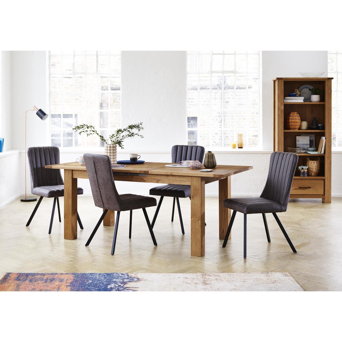 Kingswood Pair of Grey Faux Leather Dining Chairs - Grey – image 2