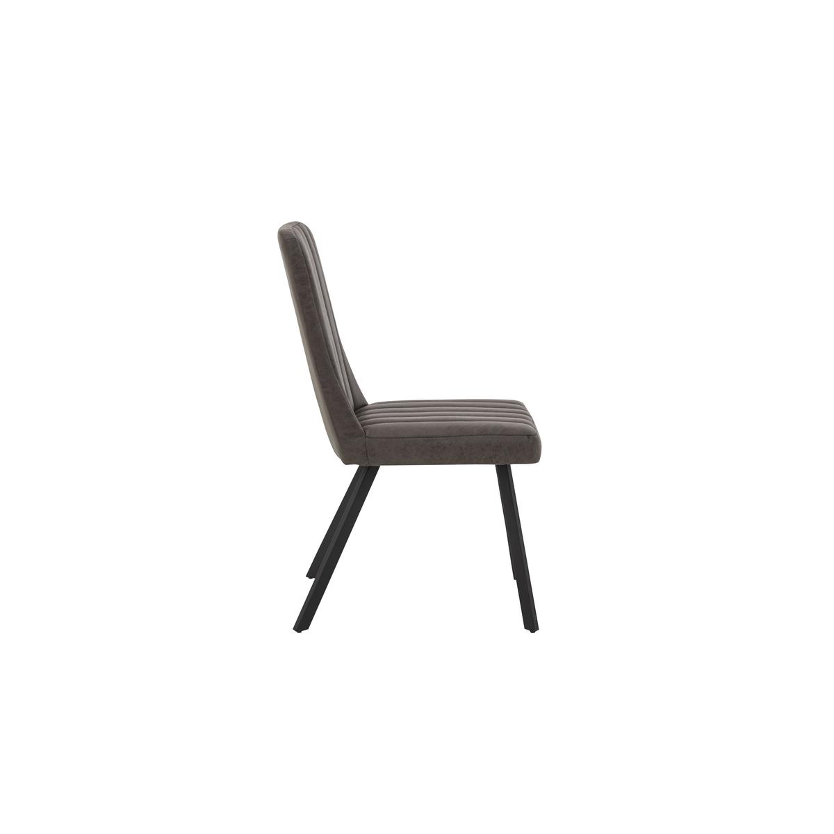 Kingswood Pair of Grey Faux Leather Dining Chairs - Grey – image 7
