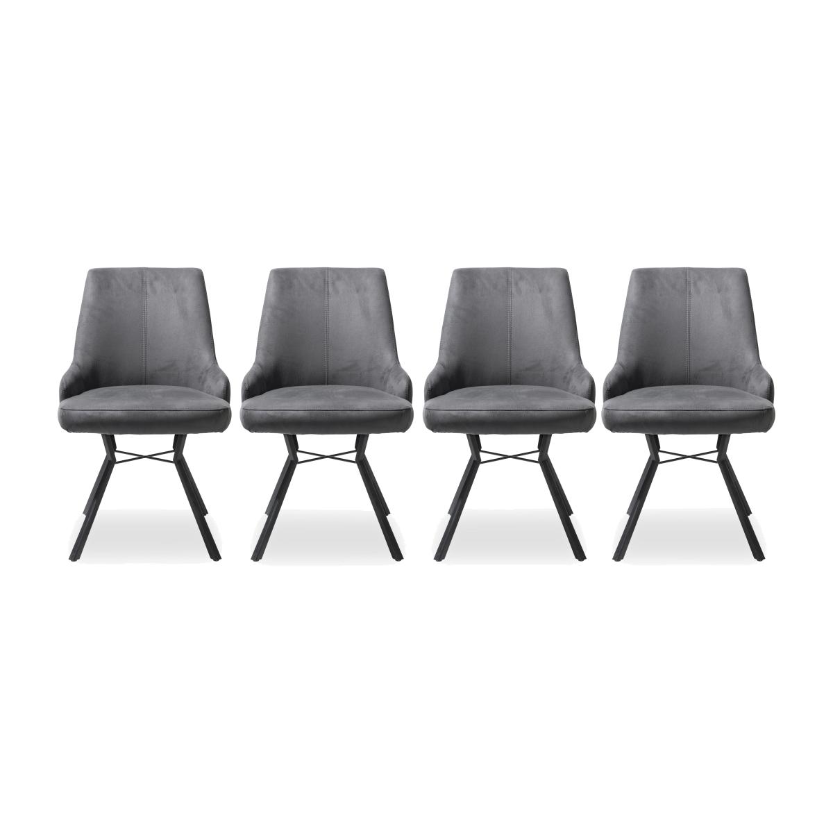 Habufa - Cleveland Set of 4 Swivel Dining Chairs - Anthracite – image 1
