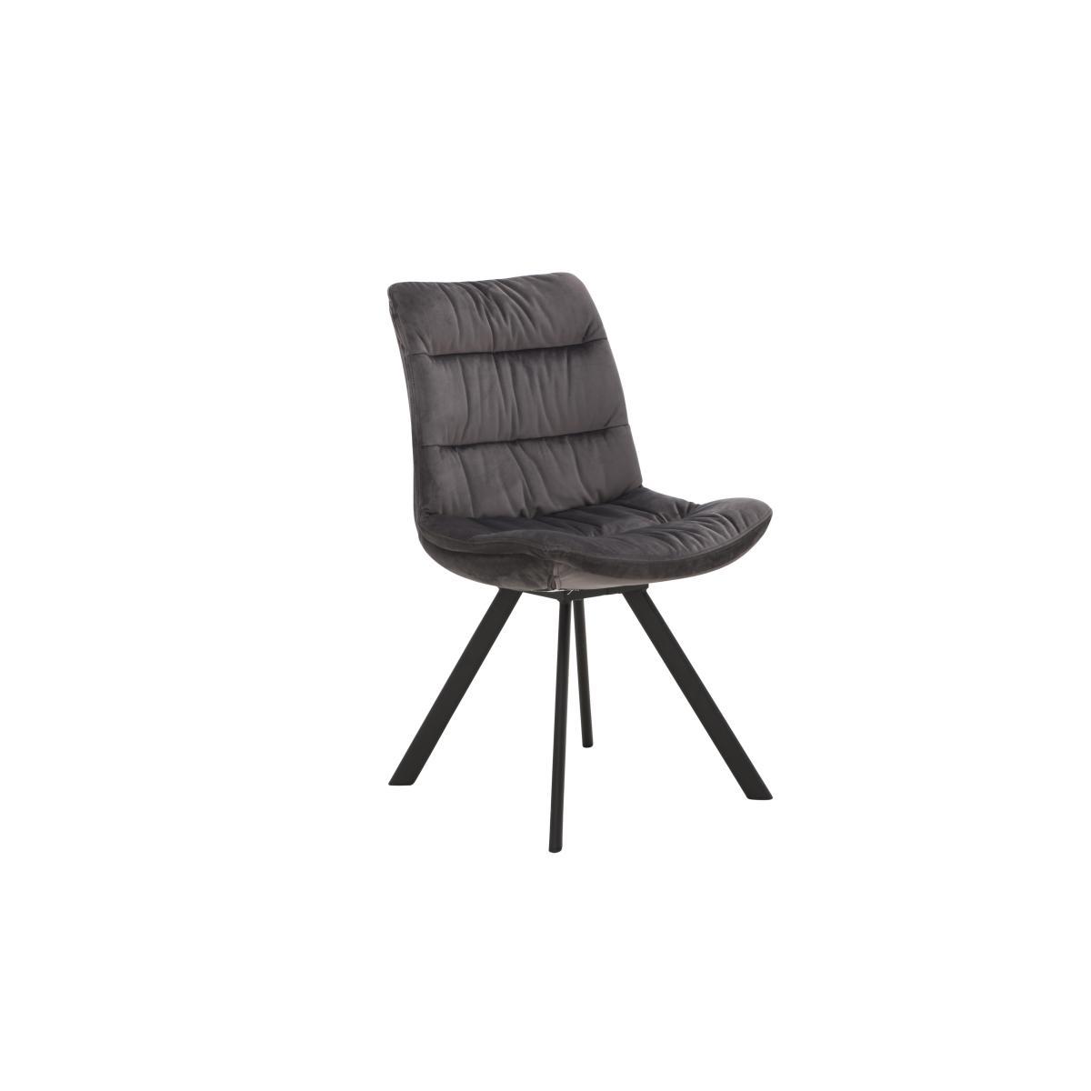 Diego Pair of Velvet Dining Chairs - Grey – image 6