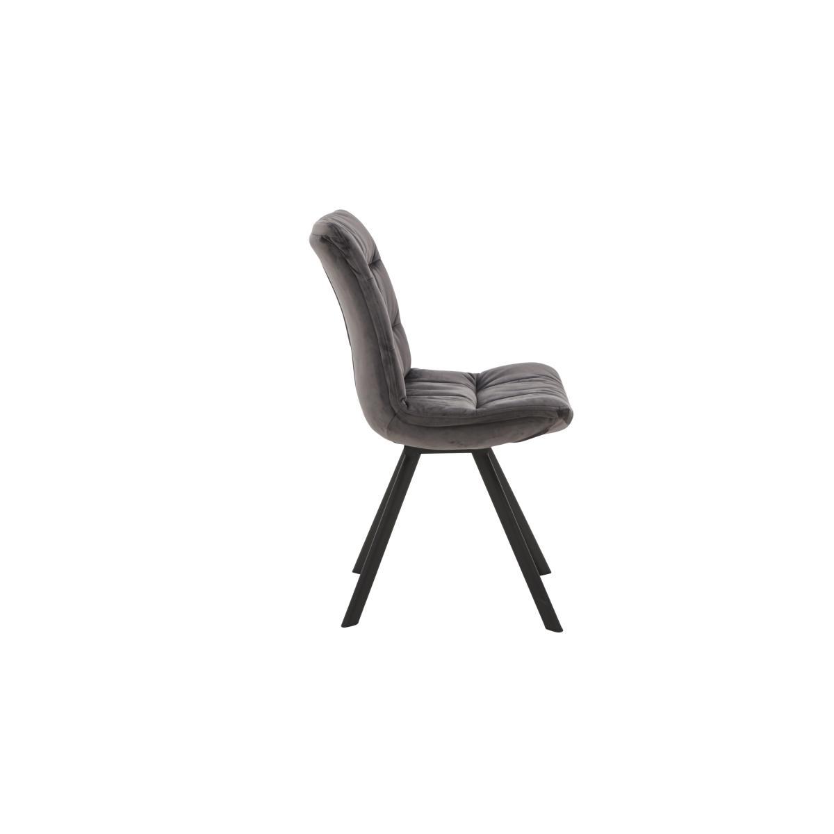 Diego Pair of Velvet Dining Chairs - Grey – image 7