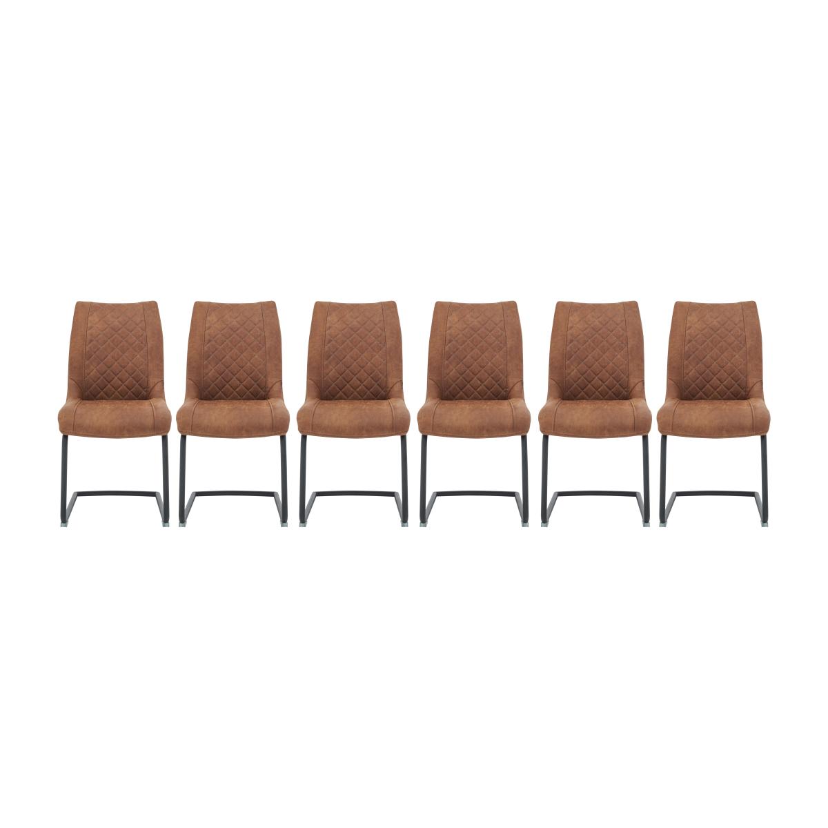 Habufa - Baltimore Set of 6 Dining Chairs - Cognac