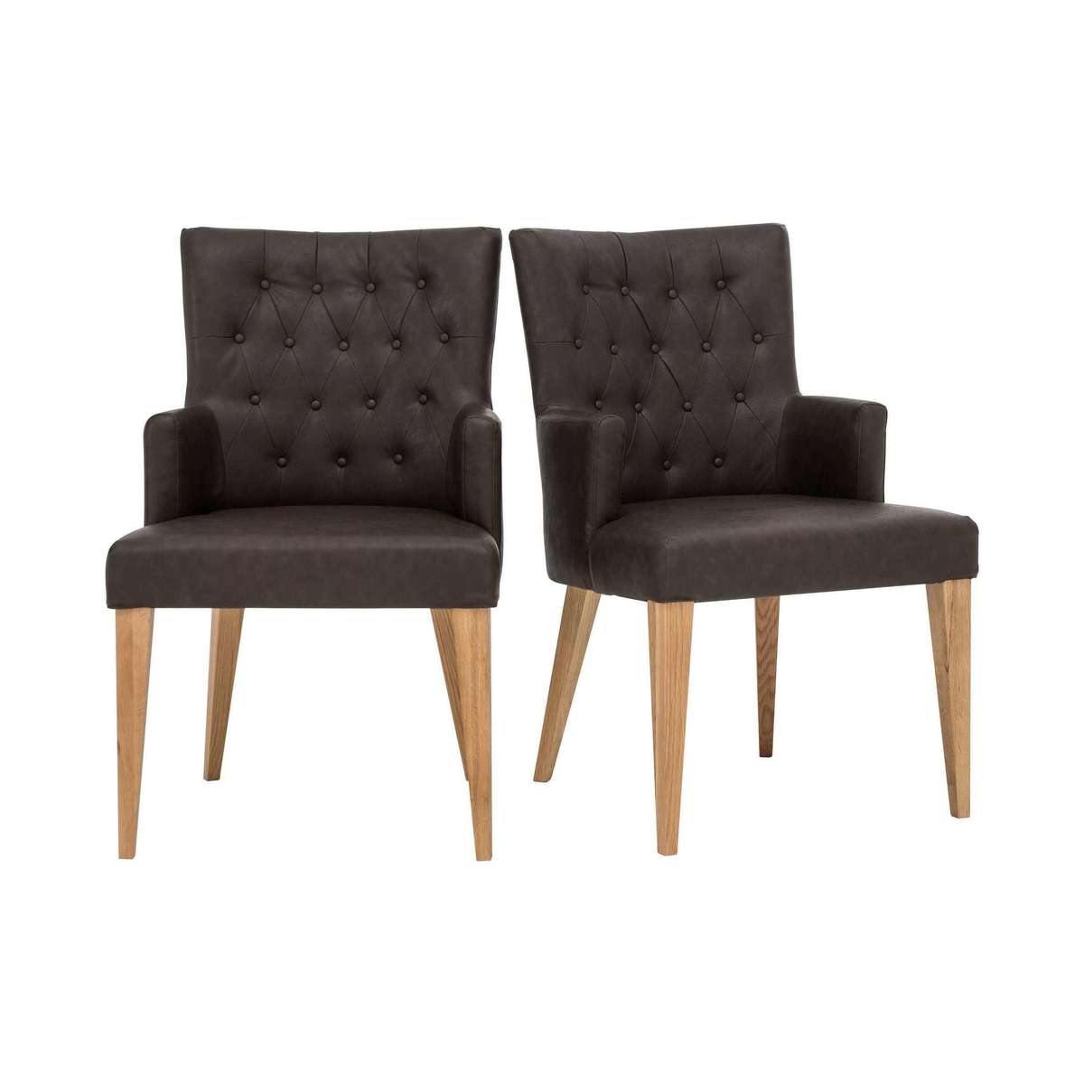 Dorset Pair of Faux Leather Dining Armchairs – image 2
