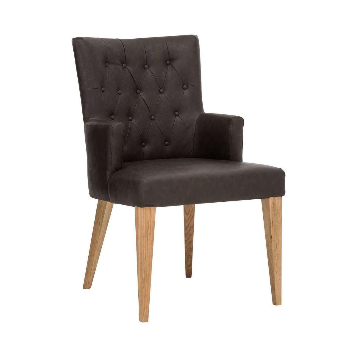 Dorset Pair of Faux Leather Dining Armchairs – image 1