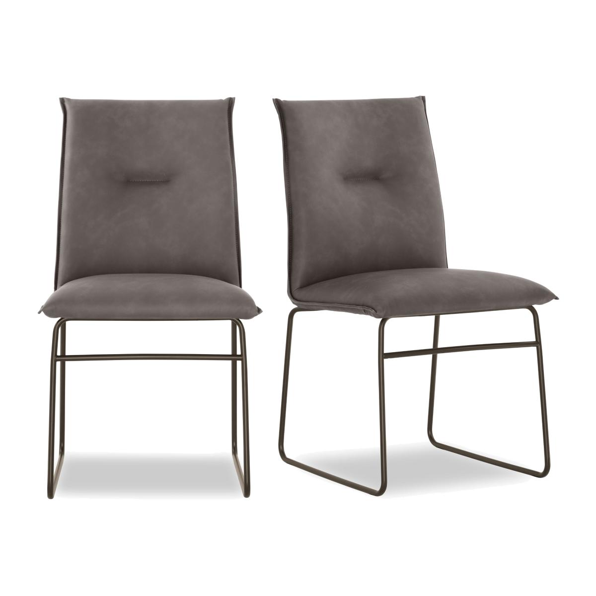 Connubia - Maya Pair of Lava Metal Leg Dining Chairs - Lava – image 1