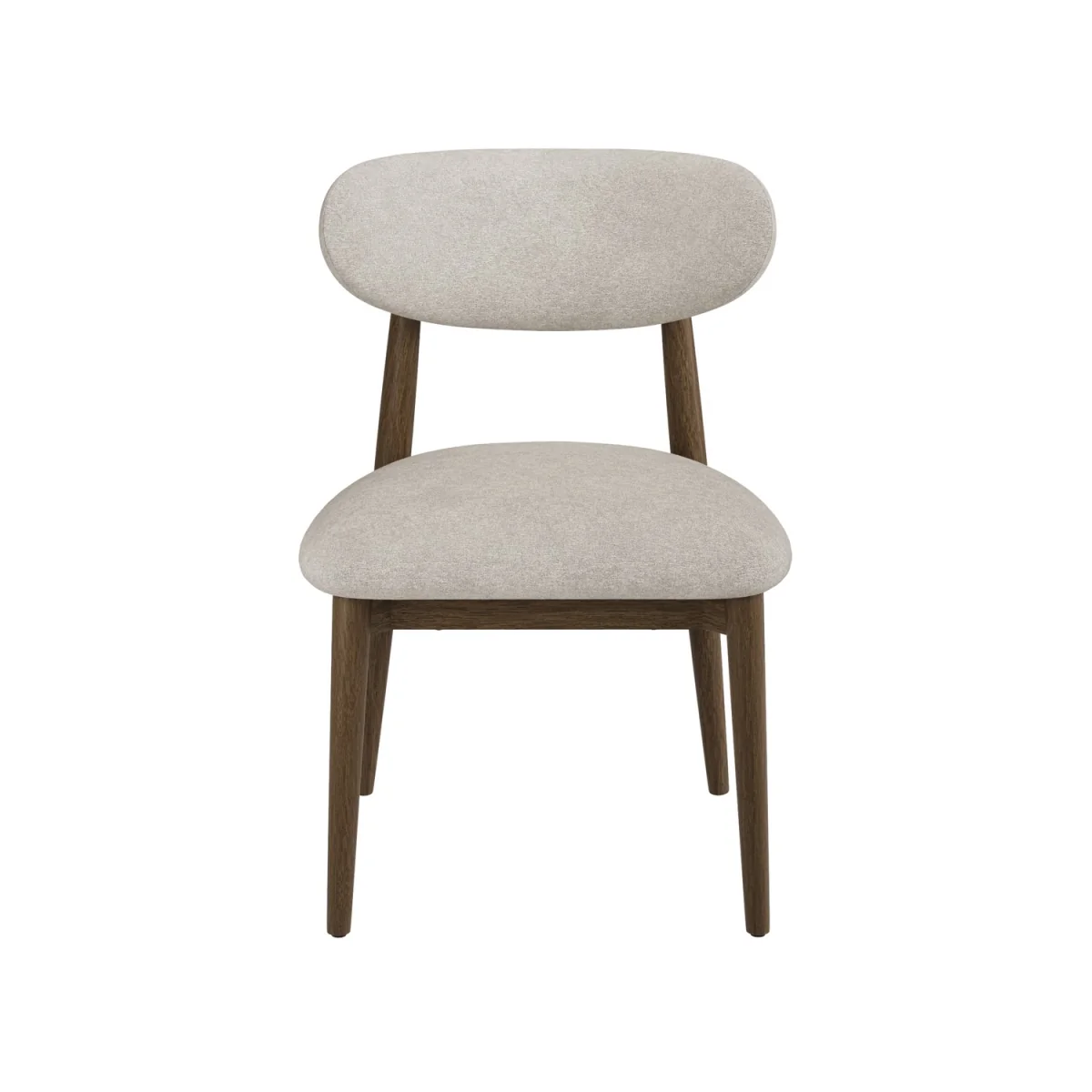 Walnut and Beige Upholstered Curved Dining Chair with Open Back - Kori – image 3