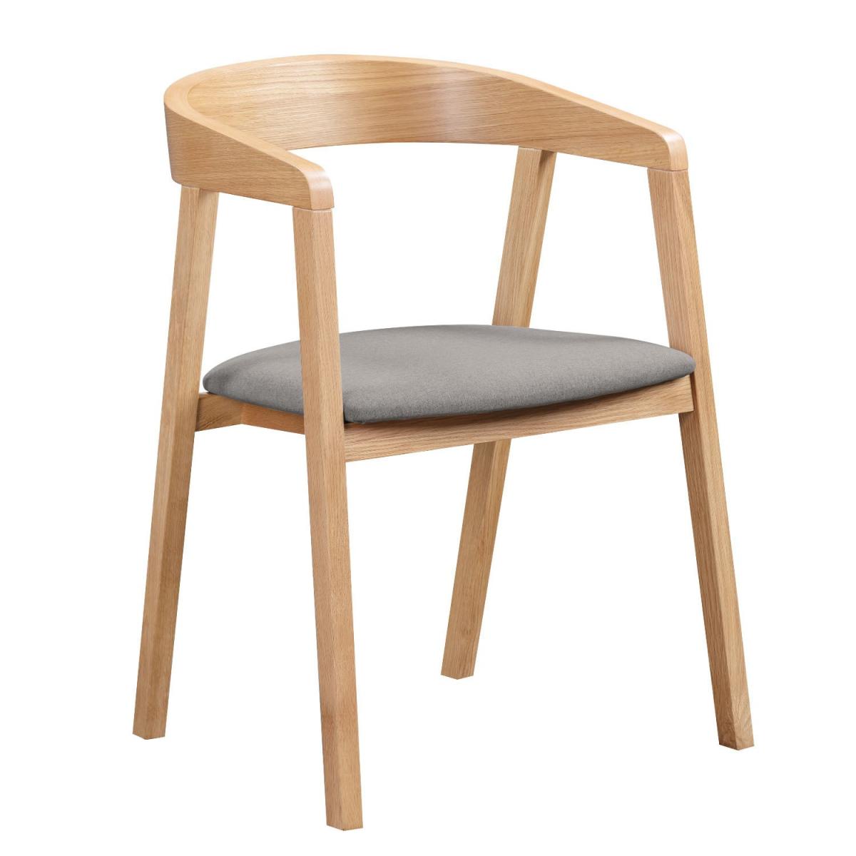 Set of 2 Solid Oak Carver Dining Chair with Fabric Seat - Anders – image 3