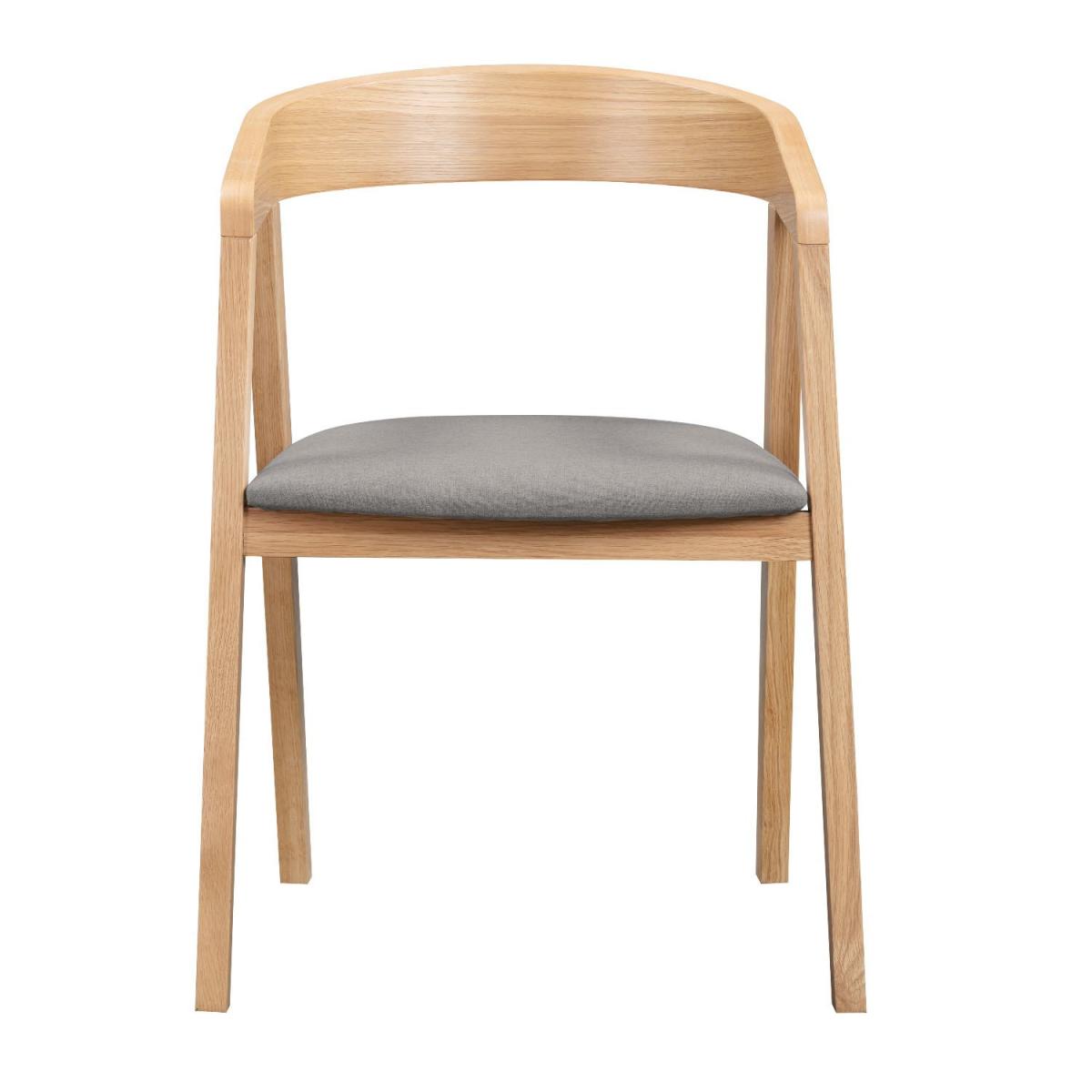 Set of 2 Solid Oak Carver Dining Chair with Fabric Seat - Anders – image 5