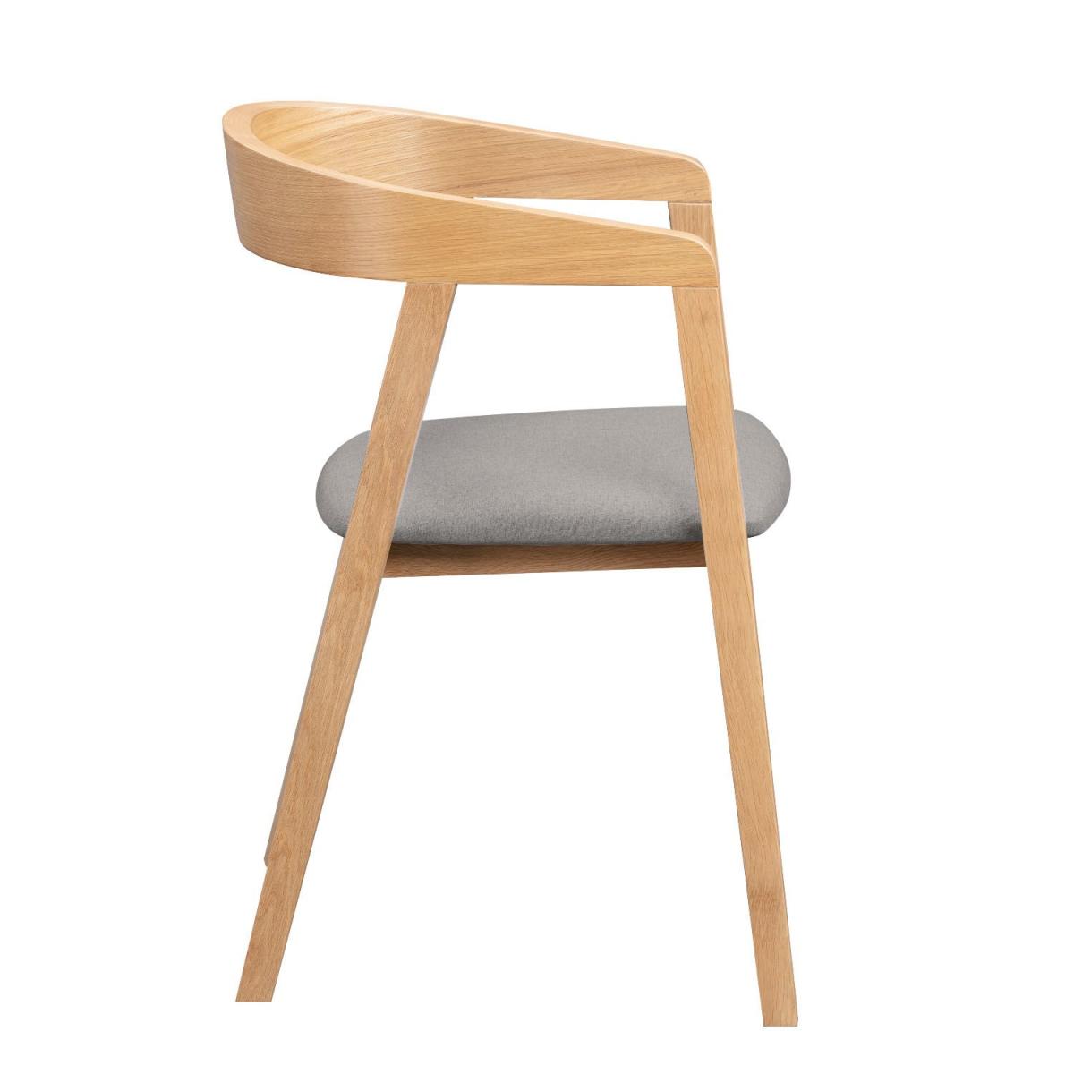 Set of 2 Solid Oak Carver Dining Chair with Fabric Seat - Anders – image 6